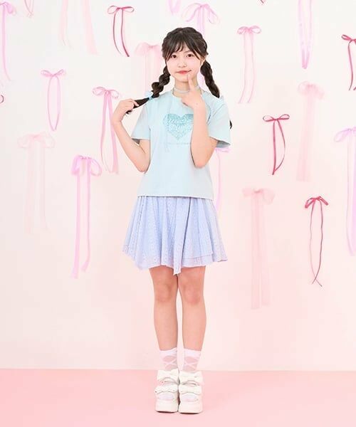 mezzo piano junior / メゾピアノジュニア Tシャツ | 25th anniversary 【冷感】キラキラハートロゴTシャツ | 詳細21