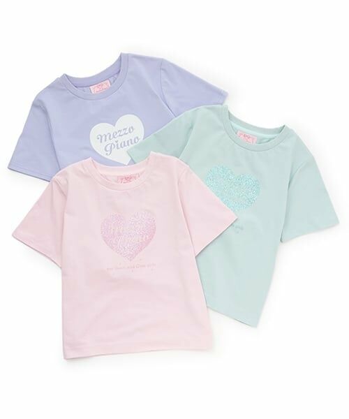 mezzo piano junior / メゾピアノジュニア Tシャツ | 25th anniversary 【冷感】キラキラハートロゴTシャツ | 詳細7
