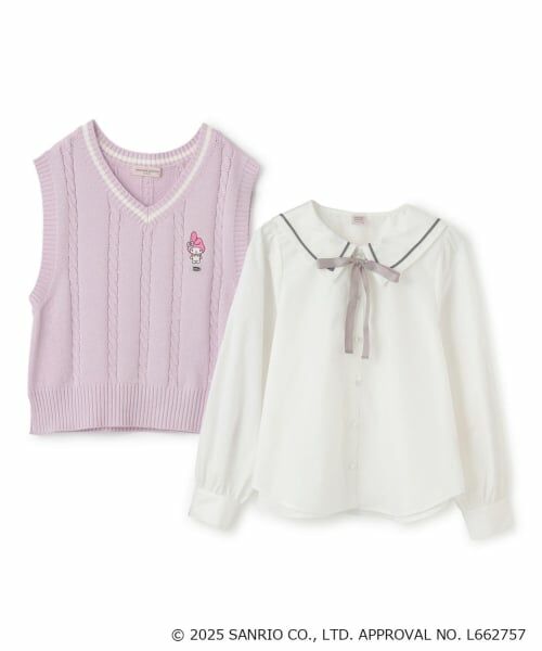 mezzo piano junior / メゾピアノジュニア シャツ・ブラウス | 【マイメロディ/クロミ】ニットベスト＆セーラーブラウスセット | 詳細1