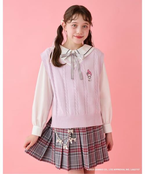 mezzo piano junior / メゾピアノジュニア シャツ・ブラウス | 【マイメロディ/クロミ】ニットベスト＆セーラーブラウスセット（ピンク）