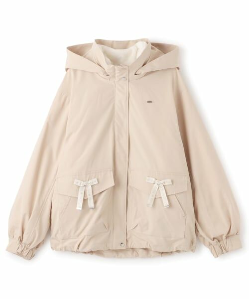mezzo piano junior / メゾピアノジュニア ブルゾン | 【撥水】ロゴリボン3WAYマウンテンパーカ（ベージュ）