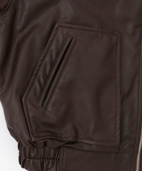 mezzo piano junior / メゾピアノジュニア ブルゾン | リボンアップリケ合皮ジャケット（フェイクファー衿つき） | 詳細5