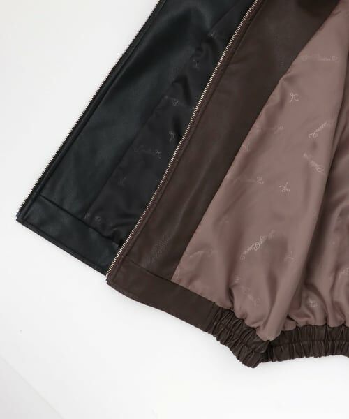 mezzo piano junior / メゾピアノジュニア ブルゾン | リボンアップリケ合皮ジャケット（フェイクファー衿つき） | 詳細7