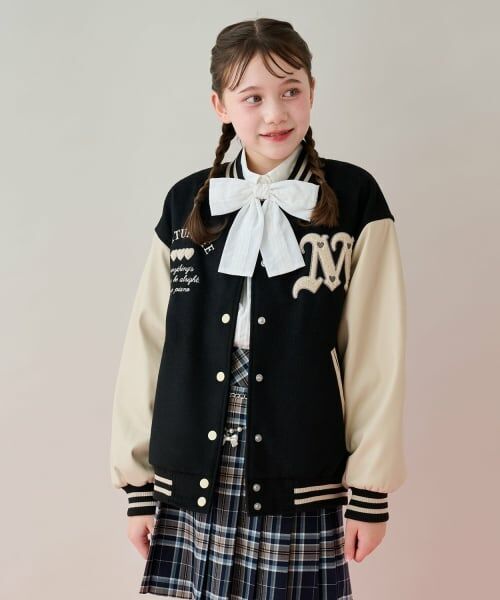 mezzo piano junior / メゾピアノジュニア ブルゾン | ガーリースタジャン（黒）