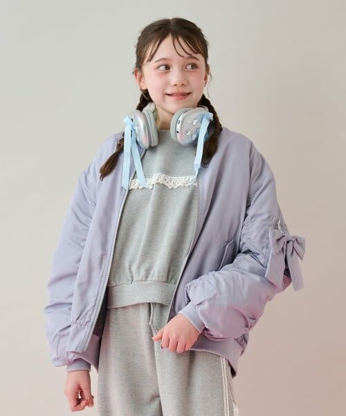 mezzo piano junior / メゾピアノジュニア ブルゾン | リボンチャームつきMA-1 | 詳細13