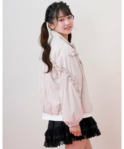 mezzo piano junior / メゾピアノジュニア ブルゾン | スタンドカラーフリルブルゾン | 詳細11