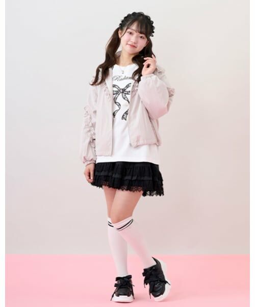 mezzo piano junior / メゾピアノジュニア ブルゾン | スタンドカラーフリルブルゾン | 詳細12