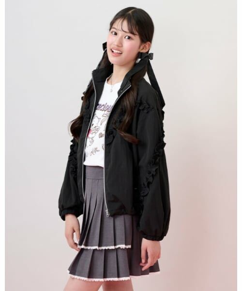 mezzo piano junior / メゾピアノジュニア ブルゾン | スタンドカラーフリルブルゾン | 詳細13