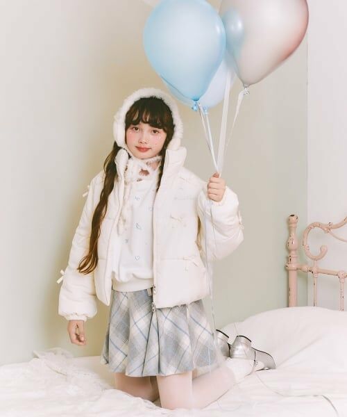 mezzo piano junior / メゾピアノジュニア ブルゾン | 【撥水・蓄熱】ミニリボンパフショートブルゾン | 詳細13