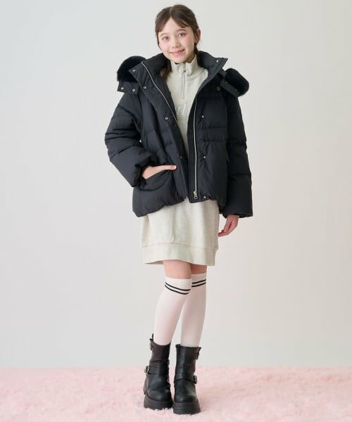 mezzo piano junior / メゾピアノジュニア ブルゾン | 【撥水】暖かファーフーディリサイクルダウンブルゾン | 詳細24