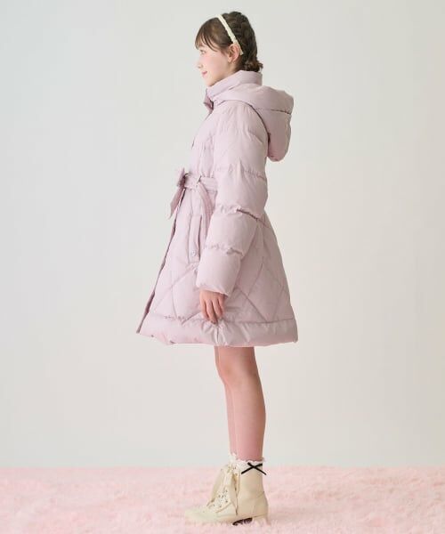 mezzo piano junior / メゾピアノジュニア その他アウター | 【撥水】リボンベルトつき美シルエットロングダウン | 詳細18