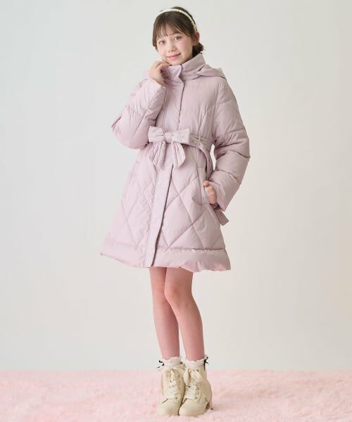 mezzo piano junior / メゾピアノジュニア その他アウター | 【撥水】リボンベルトつき美シルエットロングダウン | 詳細20