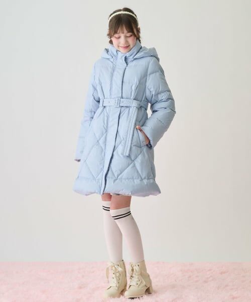 mezzo piano junior / メゾピアノジュニア その他アウター | 【撥水】リボンベルトつき美シルエットロングダウン | 詳細24