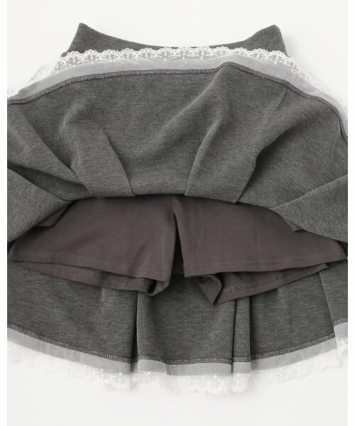 mezzo piano junior / メゾピアノジュニア パーカー | キラキラロゴジップパーカ＆トリムレーススカパンセットアップ | 詳細12