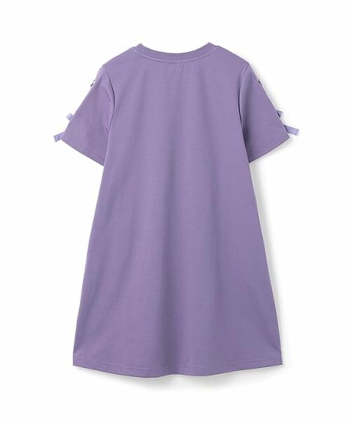 mezzo piano junior / メゾピアノジュニア ミニ丈・ひざ丈ワンピース | 【接触冷感】リボンカレッジロゴTシャツワンピース | 詳細1