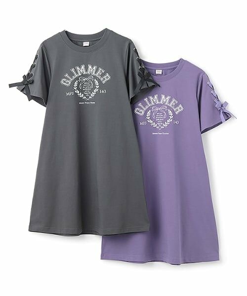 mezzo piano junior / メゾピアノジュニア ミニ丈・ひざ丈ワンピース | 【接触冷感】リボンカレッジロゴTシャツワンピース | 詳細10