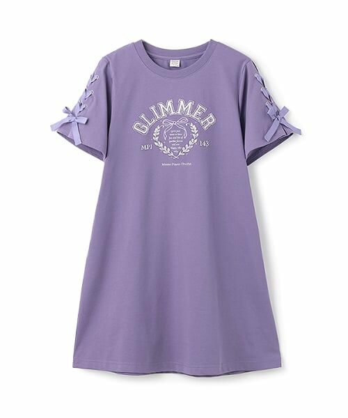 mezzo piano junior / メゾピアノジュニア ミニ丈・ひざ丈ワンピース | 【接触冷感】リボンカレッジロゴTシャツワンピース | 詳細11