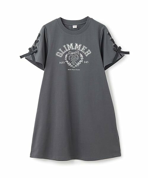 mezzo piano junior / メゾピアノジュニア ミニ丈・ひざ丈ワンピース | 【接触冷感】リボンカレッジロゴTシャツワンピース | 詳細12