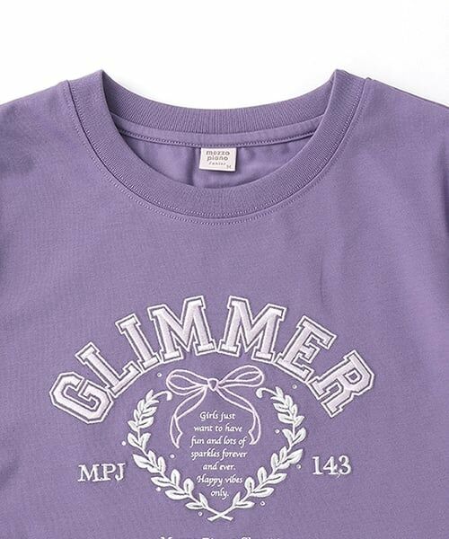 mezzo piano junior / メゾピアノジュニア ミニ丈・ひざ丈ワンピース | 【接触冷感】リボンカレッジロゴTシャツワンピース | 詳細2