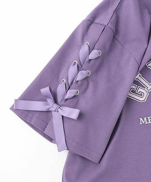 mezzo piano junior / メゾピアノジュニア ミニ丈・ひざ丈ワンピース | 【接触冷感】リボンカレッジロゴTシャツワンピース | 詳細6