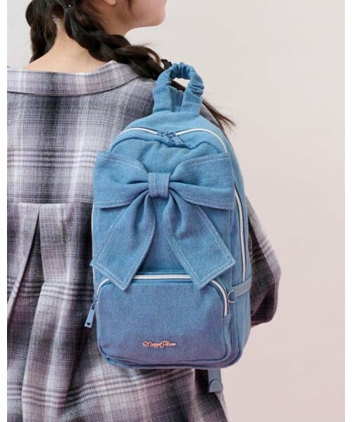 mezzo piano junior / メゾピアノジュニア メッセンジャーバッグ・ウエストポーチ | リボンボディバッグ（ライト ブルー）