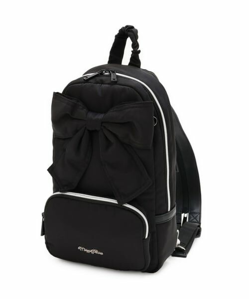 mezzo piano junior / メゾピアノジュニア メッセンジャーバッグ・ウエストポーチ | リボンボディバッグ（黒）