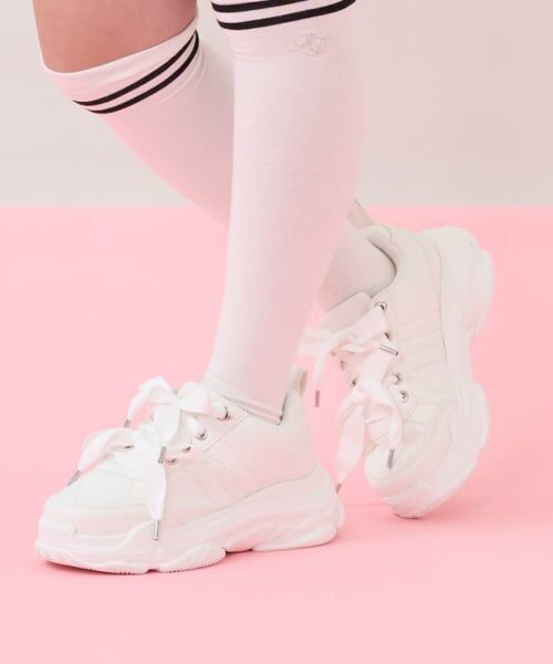 mezzo piano junior / メゾピアノジュニア スニーカー | ダブルリボンダッドスニーカー(白)