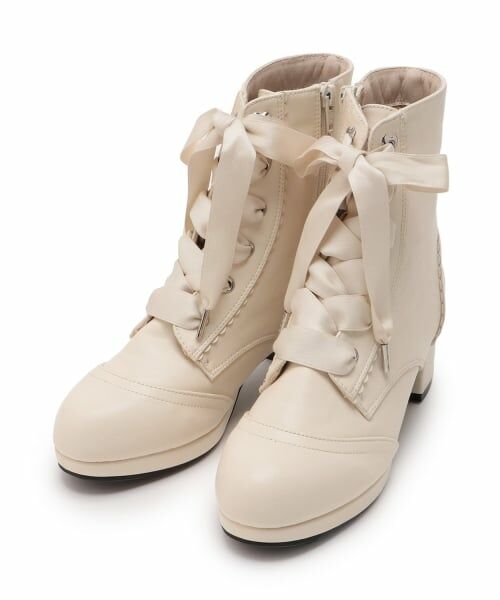 mezzo piano junior / メゾピアノジュニア ブーツ（ショート丈） | サテンリボンスカラップショートブーツ | 詳細11