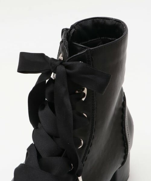 mezzo piano junior / メゾピアノジュニア ブーツ（ショート丈） | サテンリボンスカラップショートブーツ | 詳細2