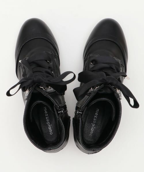 mezzo piano junior / メゾピアノジュニア ブーツ（ショート丈） | サテンリボンスカラップショートブーツ | 詳細7