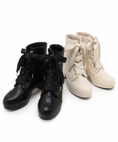 mezzo piano junior / メゾピアノジュニア ブーツ（ショート丈） | サテンリボンスカラップショートブーツ | 詳細9