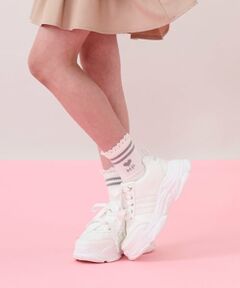 mezzo piano junior / メゾピアノジュニア ソックス | レースつきリブソックス