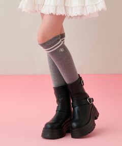 mezzo piano junior / メゾピアノジュニア ソックス | ラインニーハイソックス