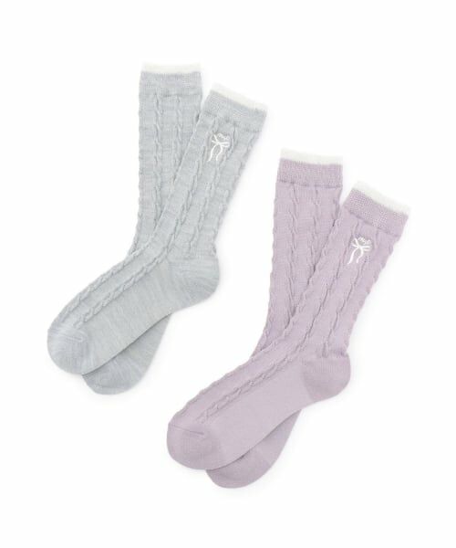 mezzo piano junior / メゾピアノジュニア ソックス | ケーブルラメソックス | 詳細3