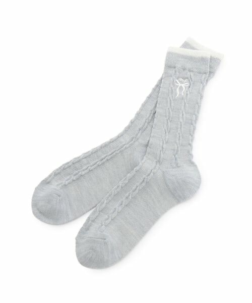 mezzo piano junior / メゾピアノジュニア ソックス | ケーブルラメソックス（シルバー）