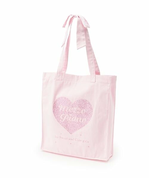 mezzo piano junior / メゾピアノジュニア トートバッグ | 25th anniversary キラキラハートロゴトート（ピンク）