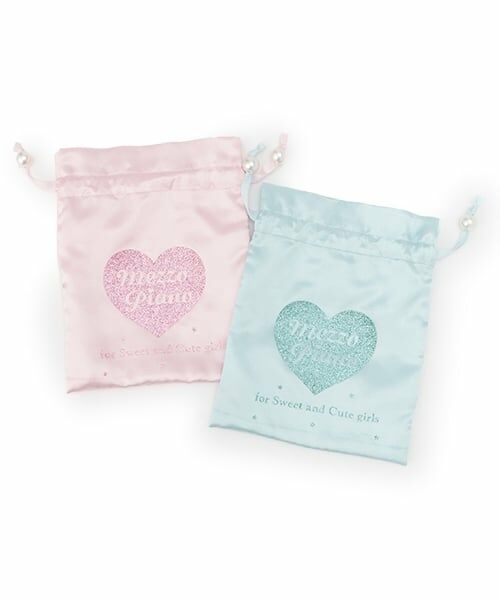 mezzo piano junior / メゾピアノジュニア ポーチ | 25th anniversary キラキラハートロゴ巾着 | 詳細6