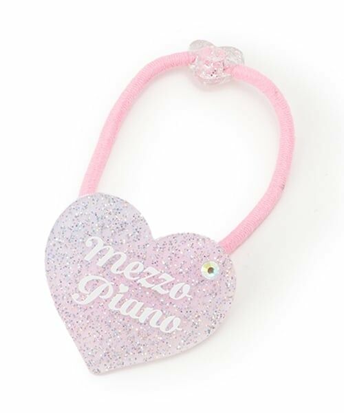 mezzo piano junior / メゾピアノジュニア ヘアゴム・シュシュ | 25th anniversary キラキラハートロゴヘアポニー（ピンク）