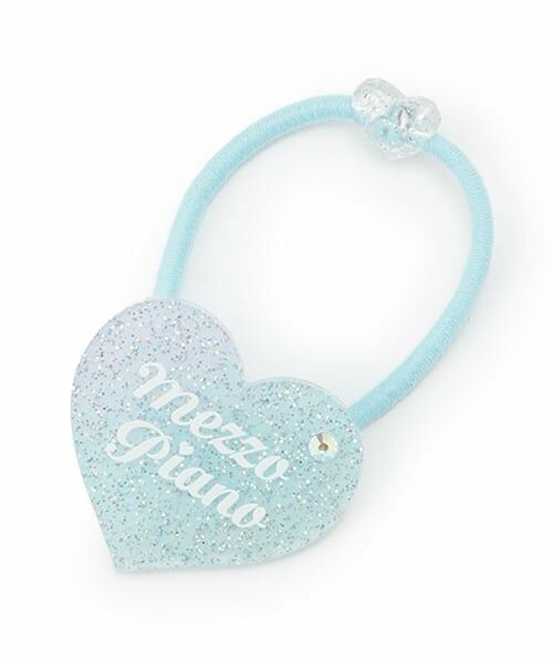 mezzo piano junior / メゾピアノジュニア ヘアゴム・シュシュ | 25th anniversary キラキラハートロゴヘアポニー（ブルー）