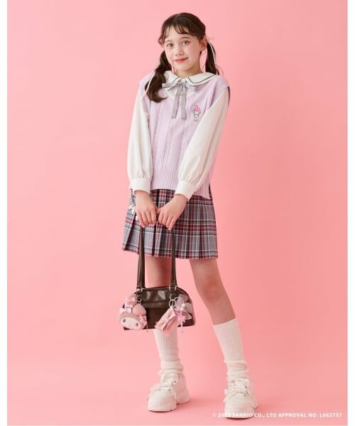 mezzo piano junior / メゾピアノジュニア ポーチ | 【マイメロディ/クロミ】リボンいっぱいフェイス型ポーチ | 詳細7