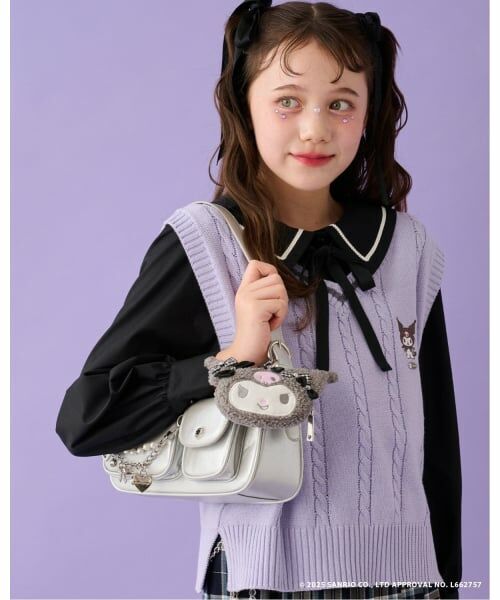 mezzo piano junior / メゾピアノジュニア ポーチ | 【マイメロディ/クロミ】リボンいっぱいフェイス型ポーチ | 詳細8