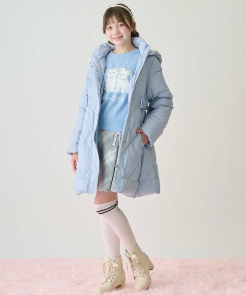 mezzo piano junior / メゾピアノジュニア ショート・ハーフ・半端丈パンツ | レースアップリボンシャギーチェックフレアスカパン | 詳細17