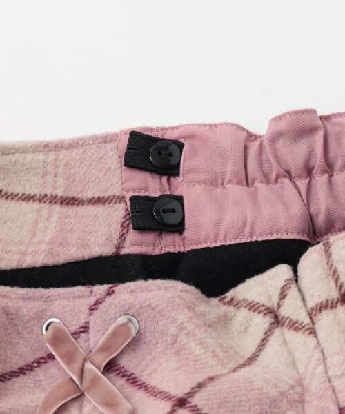 mezzo piano junior / メゾピアノジュニア ショート・ハーフ・半端丈パンツ | レースアップリボンシャギーチェックフレアスカパン | 詳細6