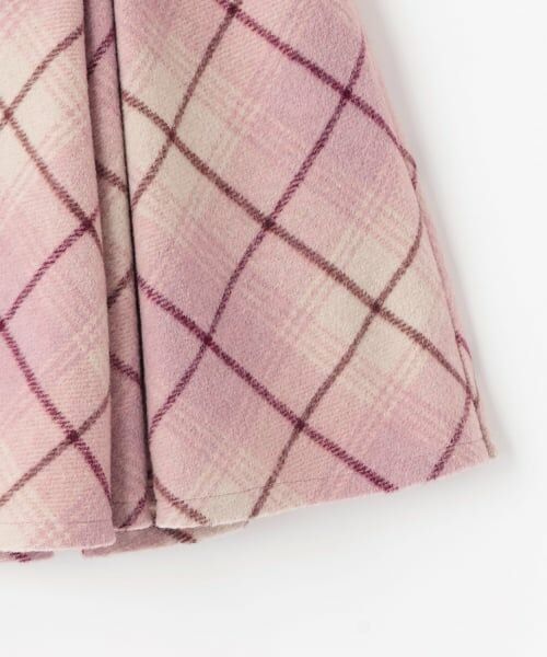 mezzo piano junior / メゾピアノジュニア ショート・ハーフ・半端丈パンツ | レースアップリボンシャギーチェックフレアスカパン | 詳細7