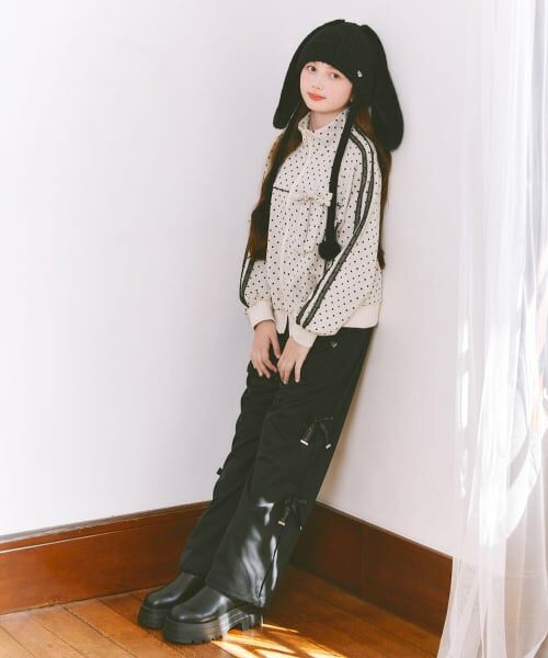 mezzo piano junior / メゾピアノジュニア その他パンツ | サイドロゴリボン内側あったかパラシュートパンツ | 詳細14