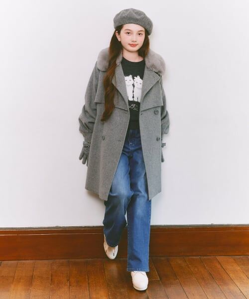 mezzo piano junior / メゾピアノジュニア その他パンツ | 裏起毛美脚ストレートデニムパンツ(アソートデザイン) | 詳細12