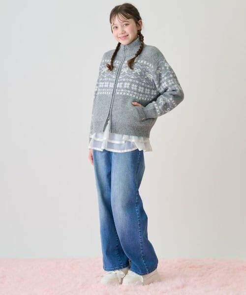 mezzo piano junior / メゾピアノジュニア その他パンツ | 裏起毛美脚ストレートデニムパンツ(アソートデザイン) | 詳細15