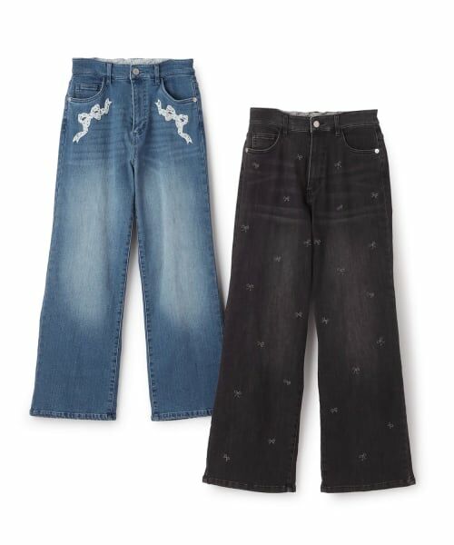 mezzo piano junior / メゾピアノジュニア その他パンツ | 裏起毛美脚ストレートデニムパンツ(アソートデザイン) | 詳細9