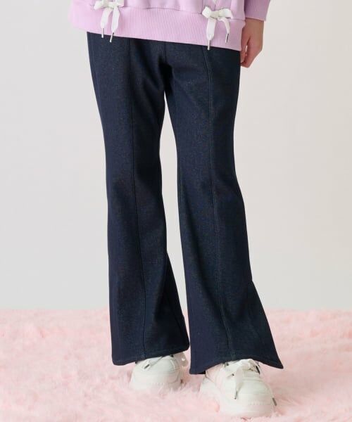 mezzo piano junior / メゾピアノジュニア その他パンツ | あったか裏シャギーフレアパンツ(紺)