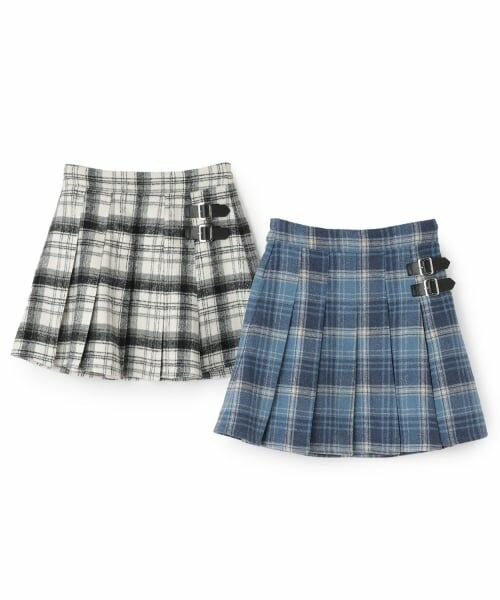 mezzo piano junior / メゾピアノジュニア ミニ・ひざ丈スカート | シャギーチェックラップ風プリーツスカート（スパッツつき） | 詳細15